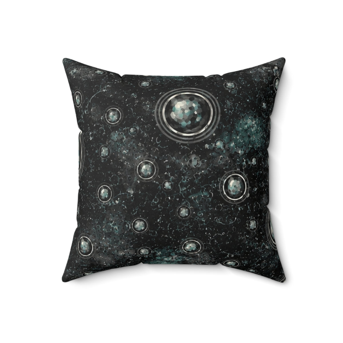 Charcoal  black , graphic grey Square abstract Pillow — Galaxy Throw Pillow