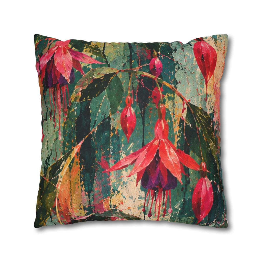 Cushion  covers soft botanical Red Floral Decorative Pillowcase - Vibrant Botanical Accent