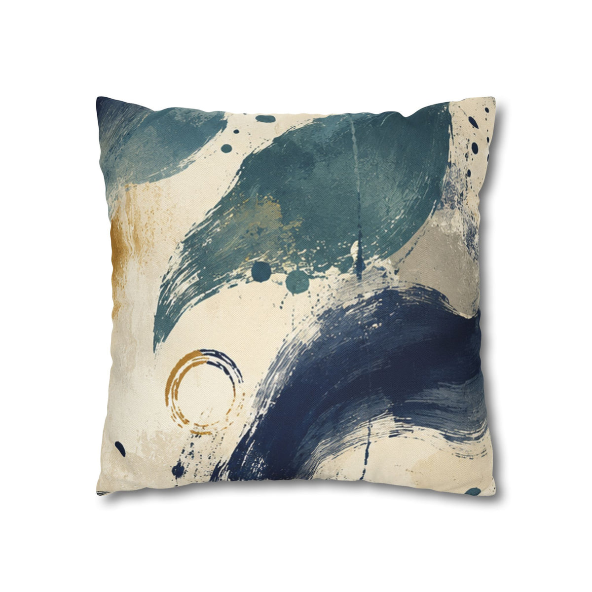 Abstract Navy Brushstroke Pillowcase — Modern Decorative Throw Pillow Cover