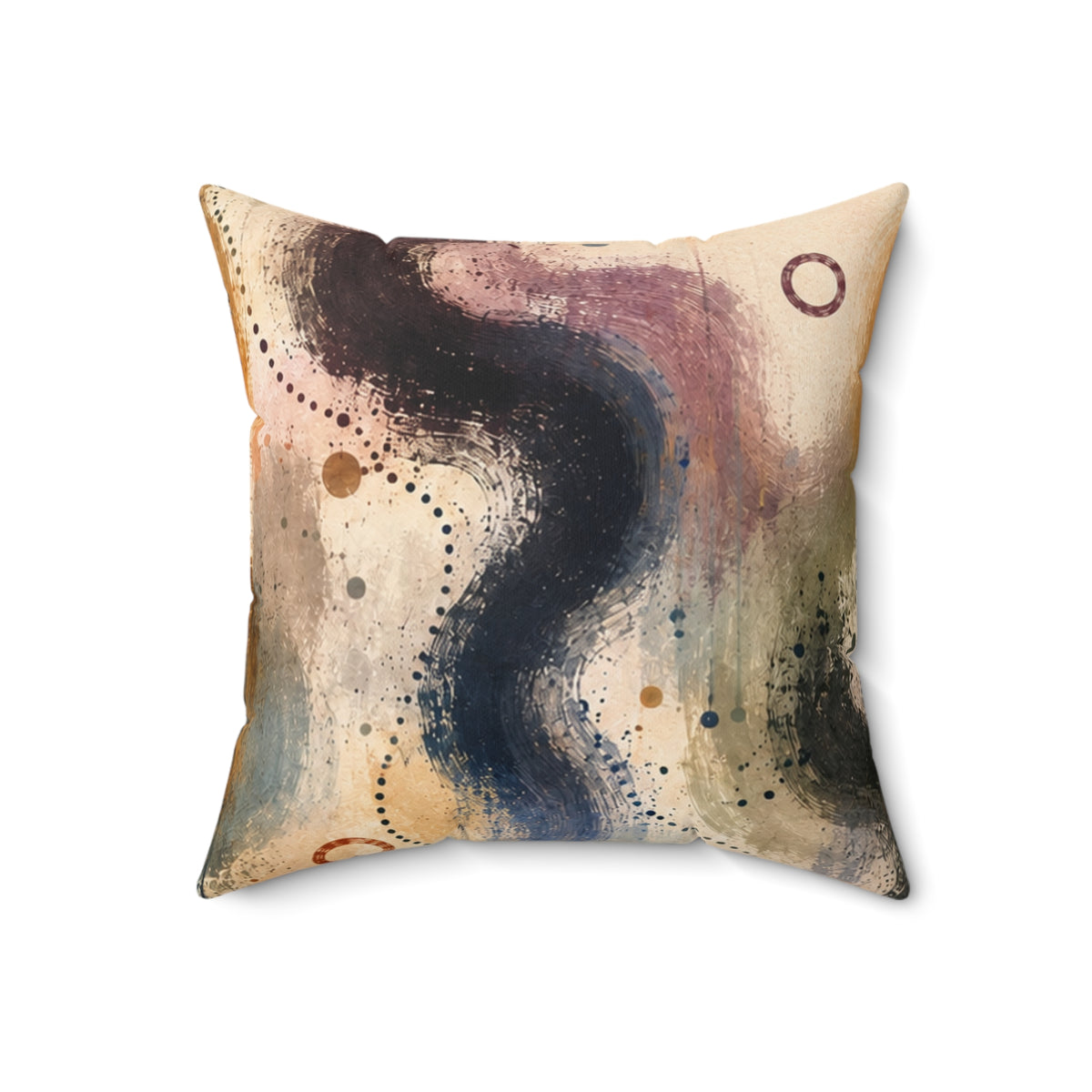 Abstract Watercolor Art Pillow - Modern Coastal Accent Cushion