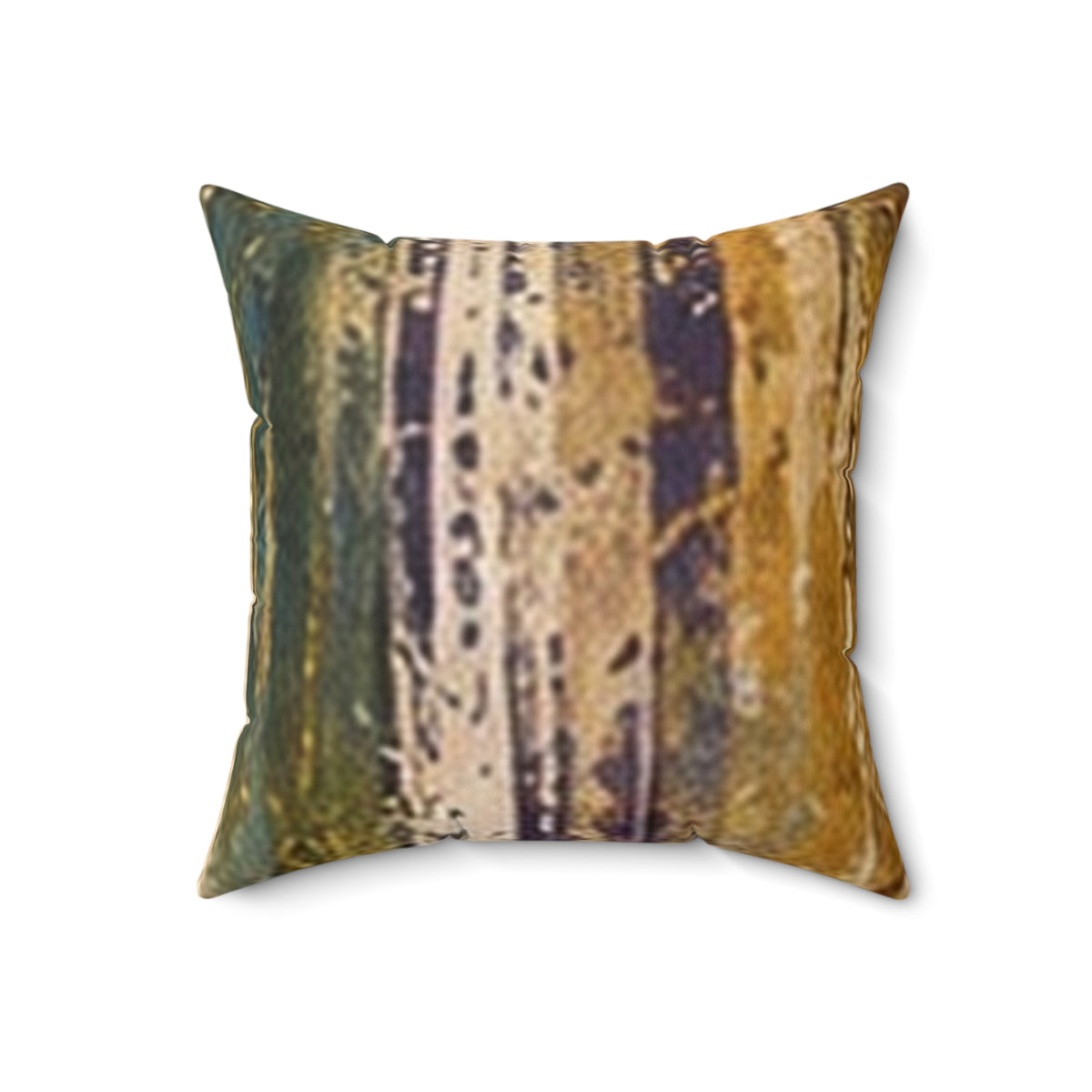 Abstract Birch Tree Pillow — Rustic Forest Nature Throw Pillow
