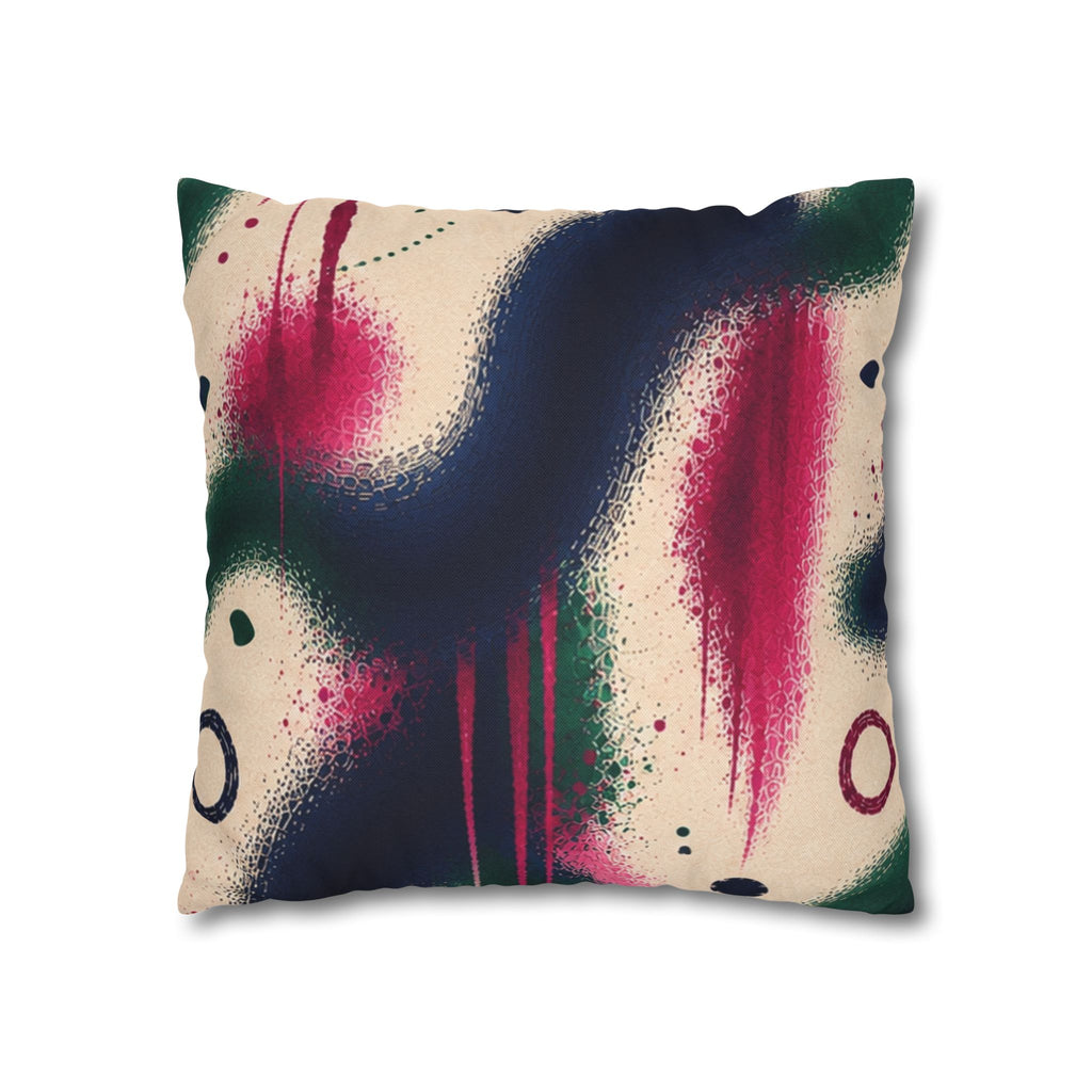 Abstract Spray-Paint Art Throw Pillowcase — Colorful Graffiti Accent Cushion Cover