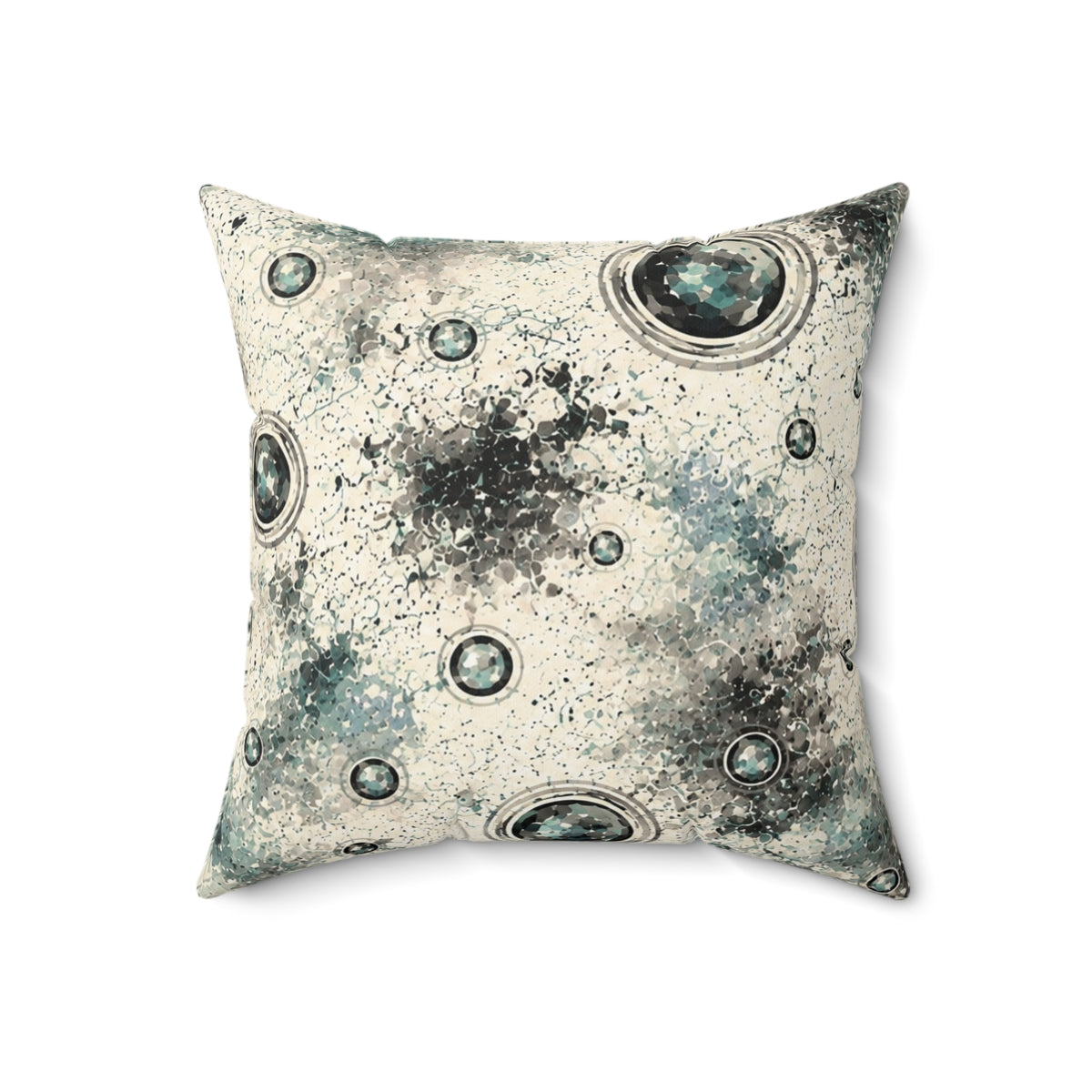 Moon Crater Decorative Pillow — Celestial Watercolor Accent Pillow