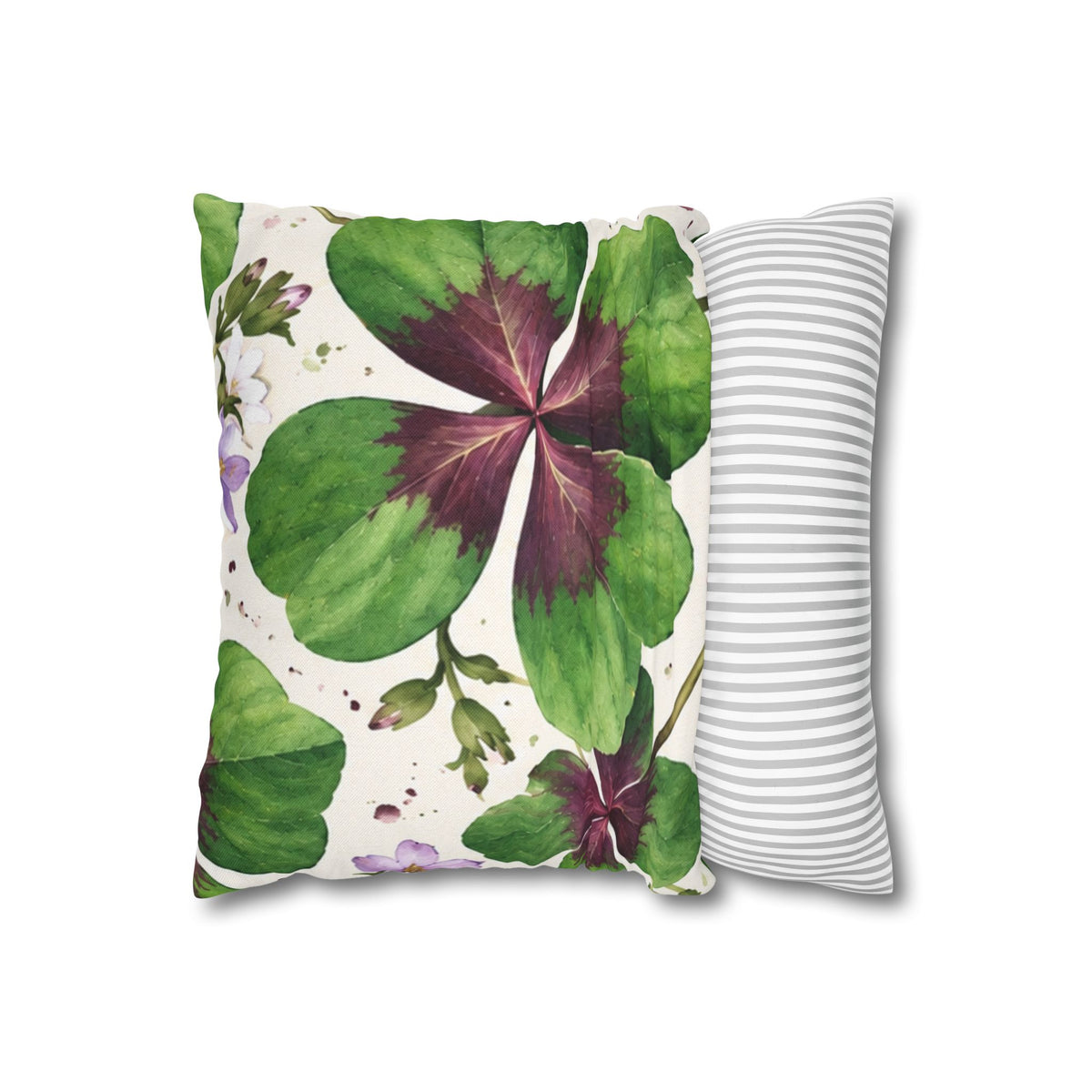 Cushion covers  floral Four-Leaf Clover Decorative Pillowcase — Lucky Botanical Throw Pillow Cover
