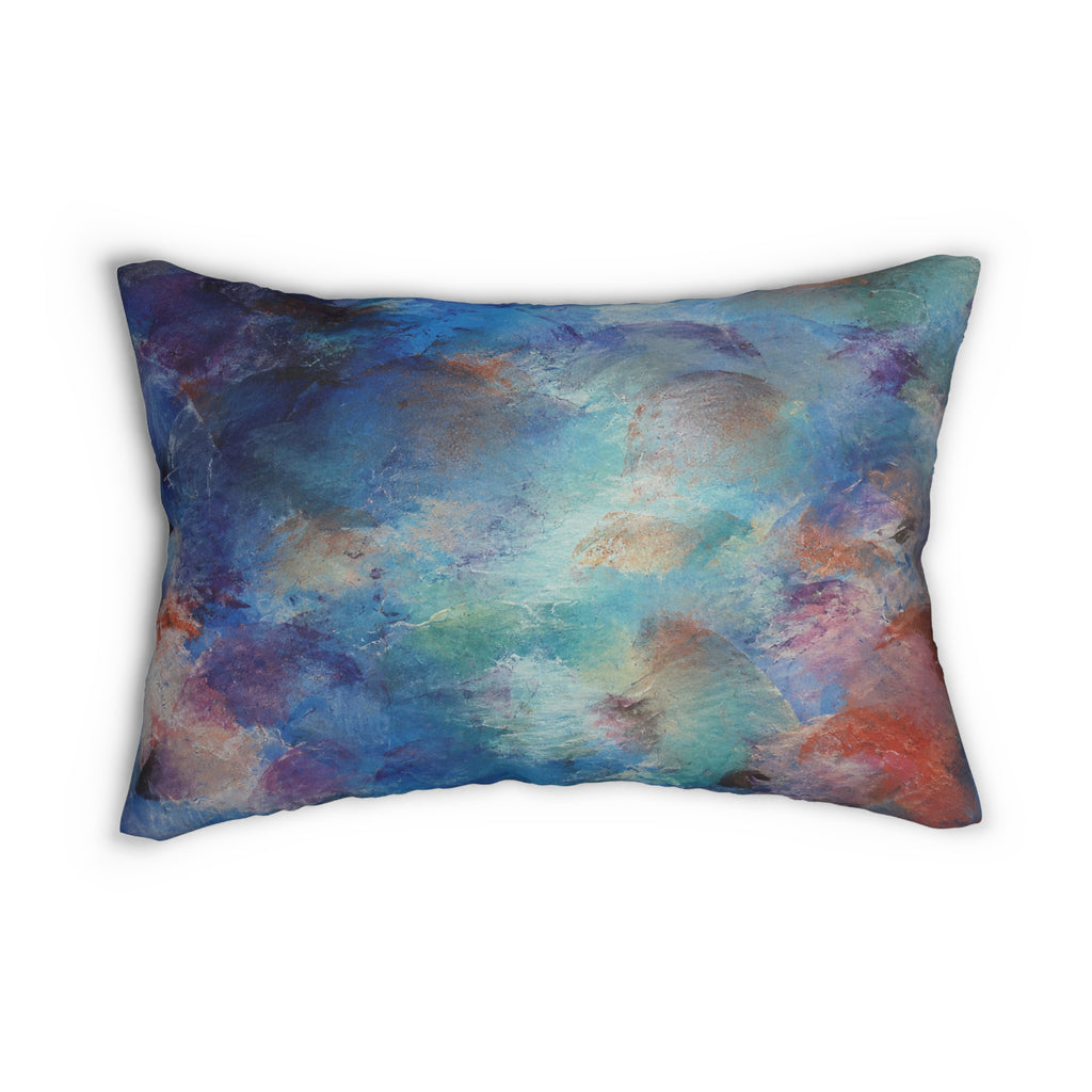 Abstract Oceanic Watercolor Lumbar Pillow