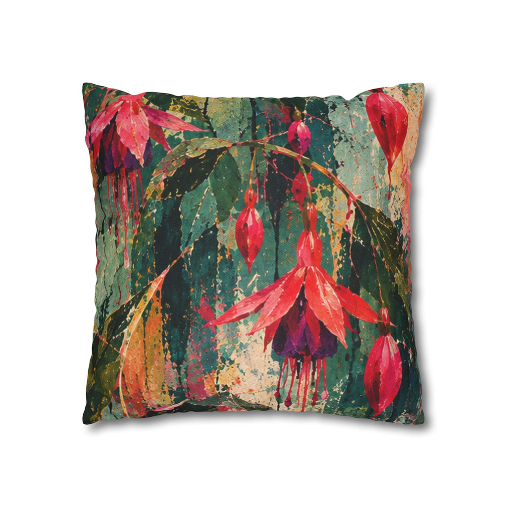 Cushion  covers soft botanical Red Floral Decorative Pillowcase - Vibrant Botanical Accent