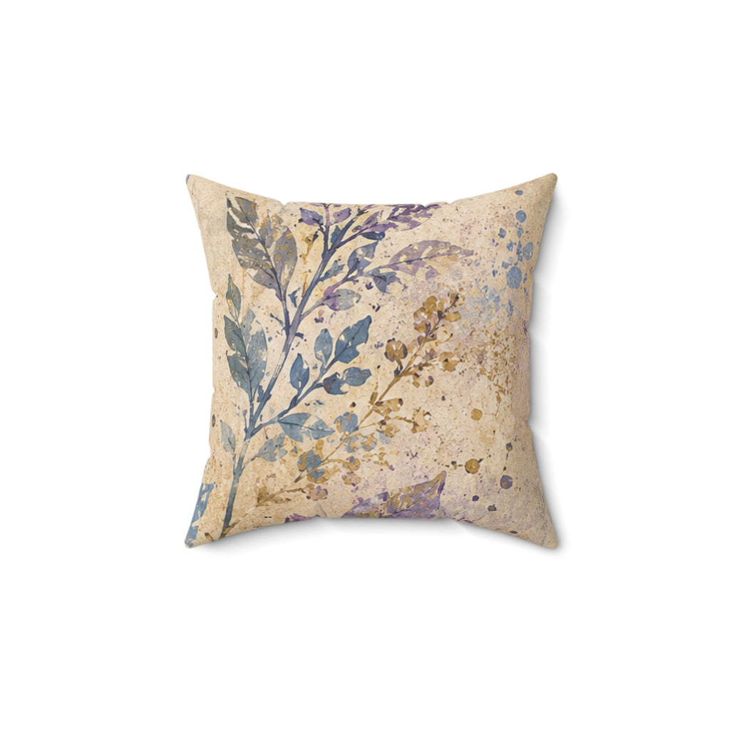 Vintage Lavender Botanical Throw Pillow