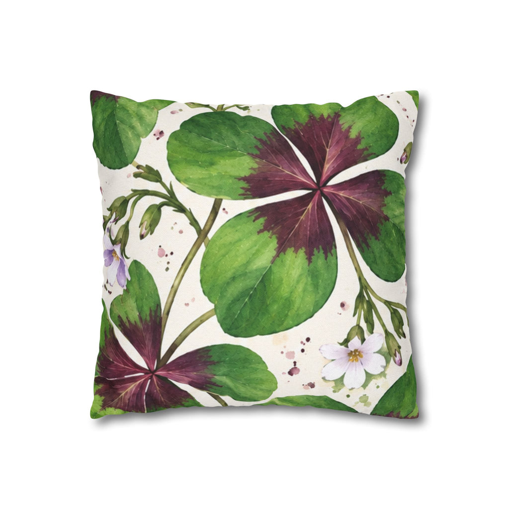 Cushion covers  floral Four-Leaf Clover Decorative Pillowcase — Lucky Botanical Throw Pillow Cover