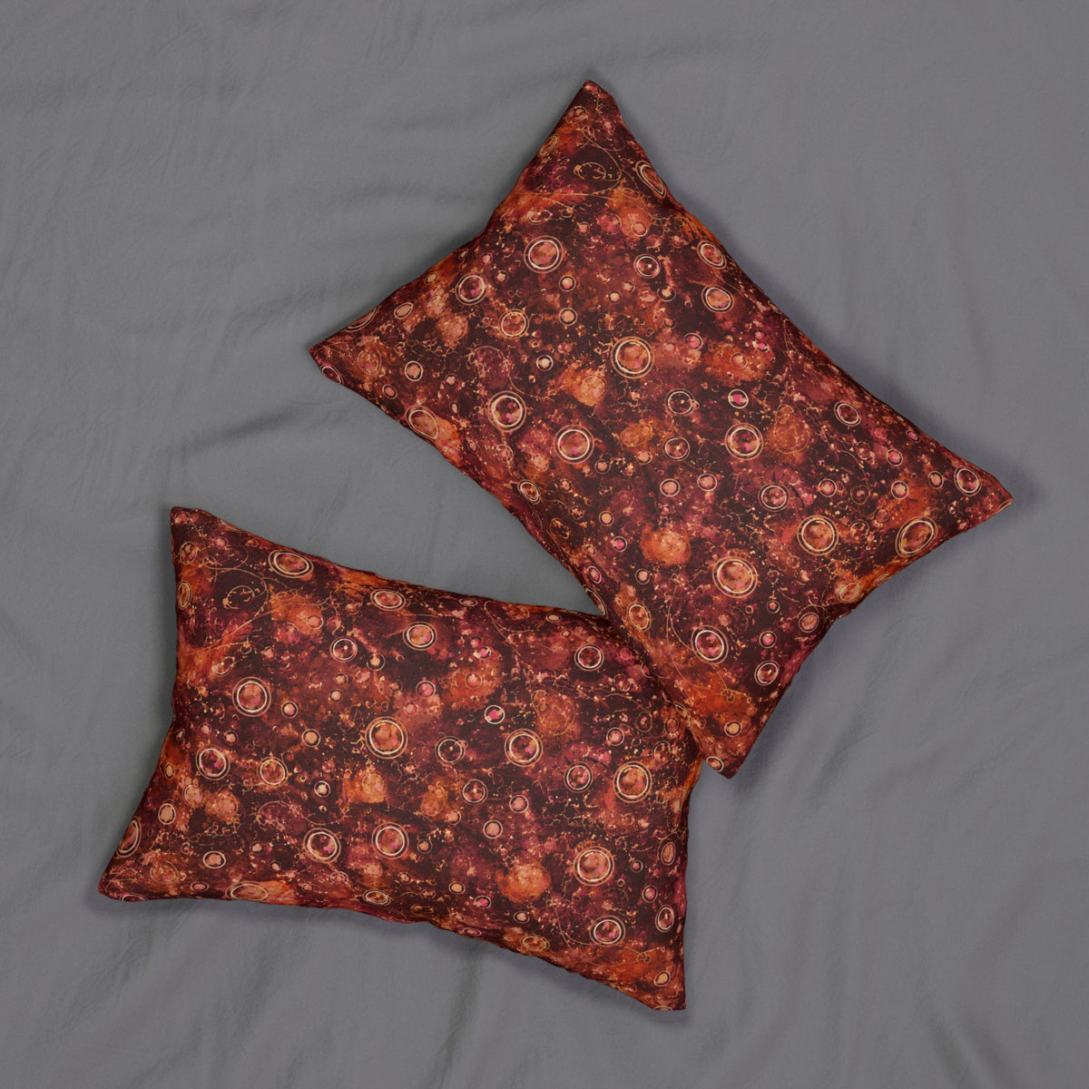 Abstract Rust Marble Lumbar Pillow