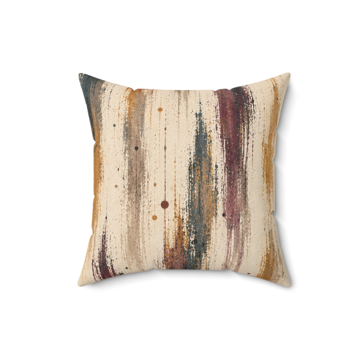 Abstract Watercolor Stripe Throw Pillow — Earth Tone Decorative Accent
