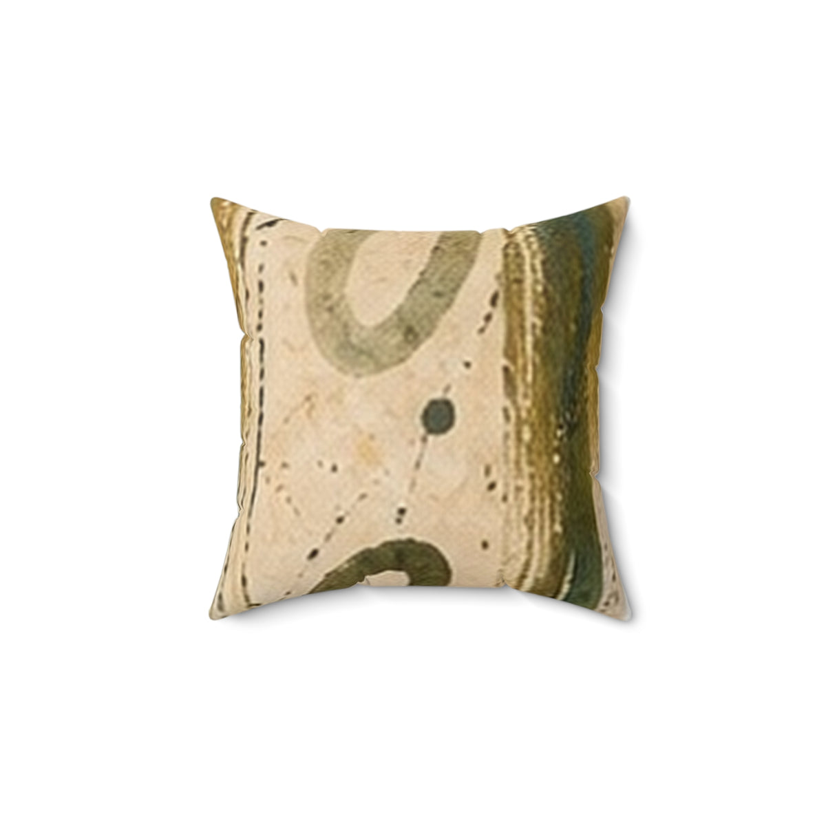 Abstract Earth-Tone Square Pillow — Vintage Mid-Century Modern Accent Cushion
