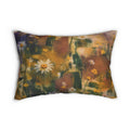 Floral Abstract Lumbar Pillow — Daisies Watercolor Accent Pillow