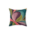 Abstract Floral Throw Pillow — Colorful Hand-Painted Swirl Design
