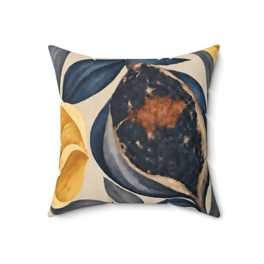 Golden Magnolia Floral Pillow
