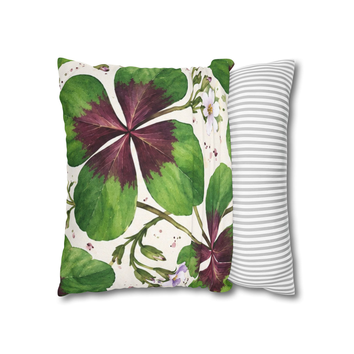 Cushion covers  floral Four-Leaf Clover Decorative Pillowcase — Lucky Botanical Throw Pillow Cover