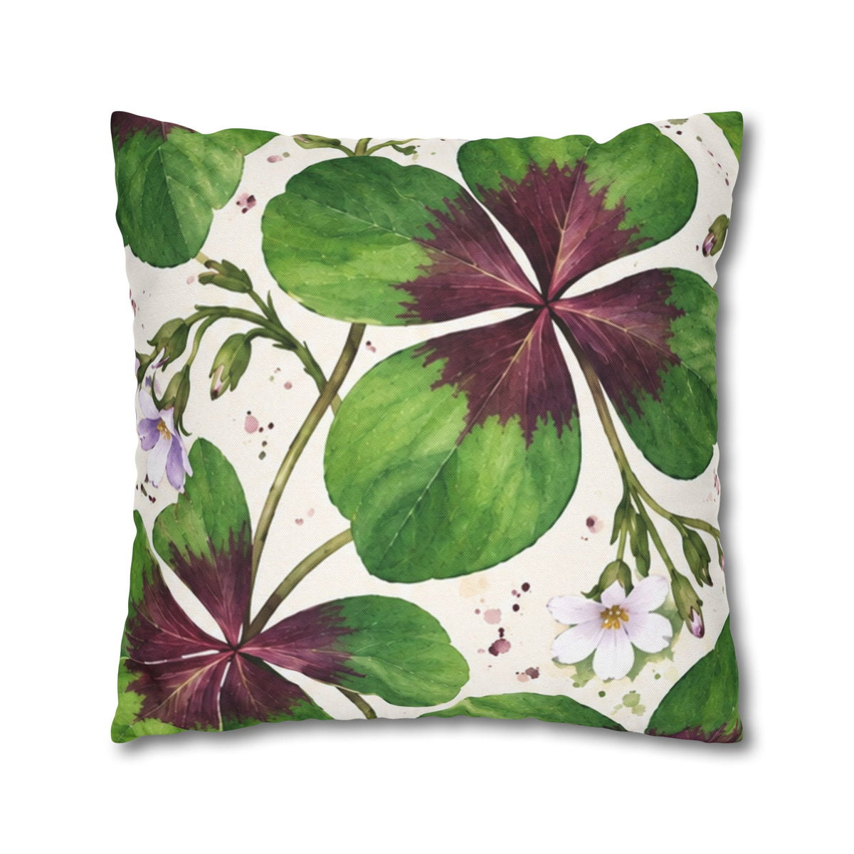 Cushion covers  floral Four-Leaf Clover Decorative Pillowcase — Lucky Botanical Throw Pillow Cover