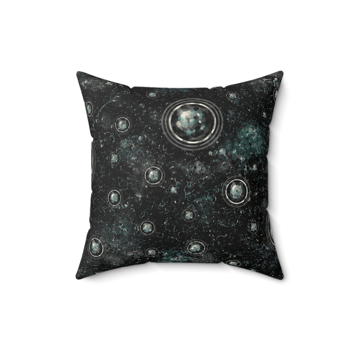 Charcoal  black , graphic grey Square abstract Pillow — Galaxy Throw Pillow