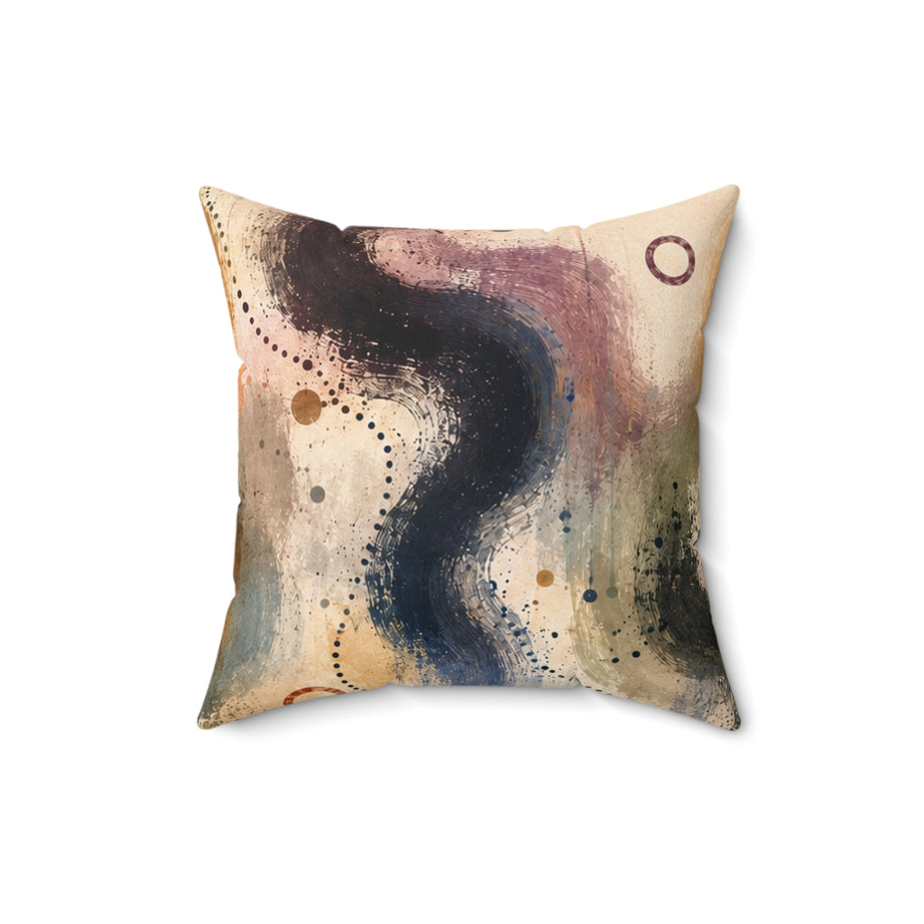 Abstract Watercolor Art Pillow - Modern Coastal Accent Cushion