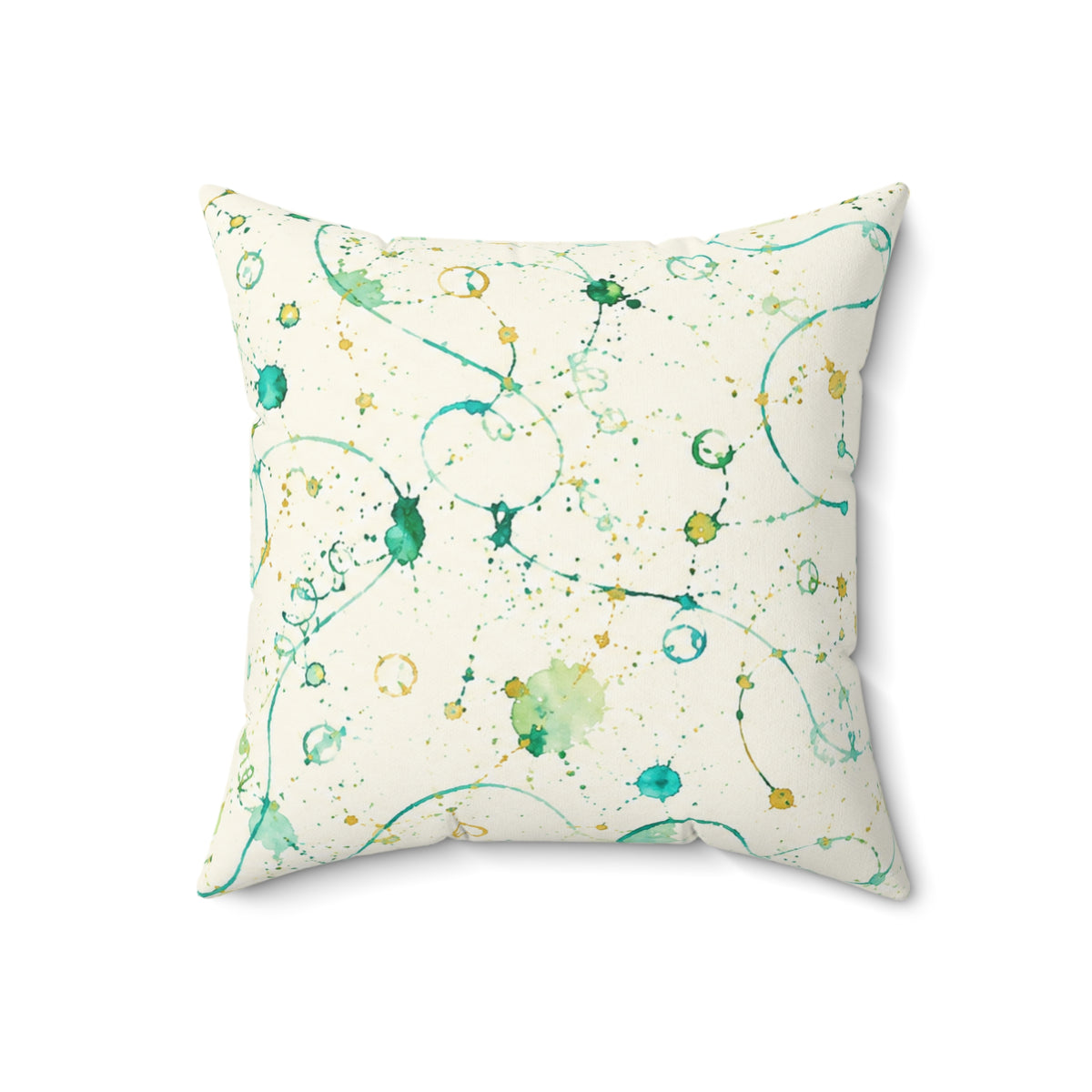 Abstract Teal Watercolor Swirl Decorative Pillow