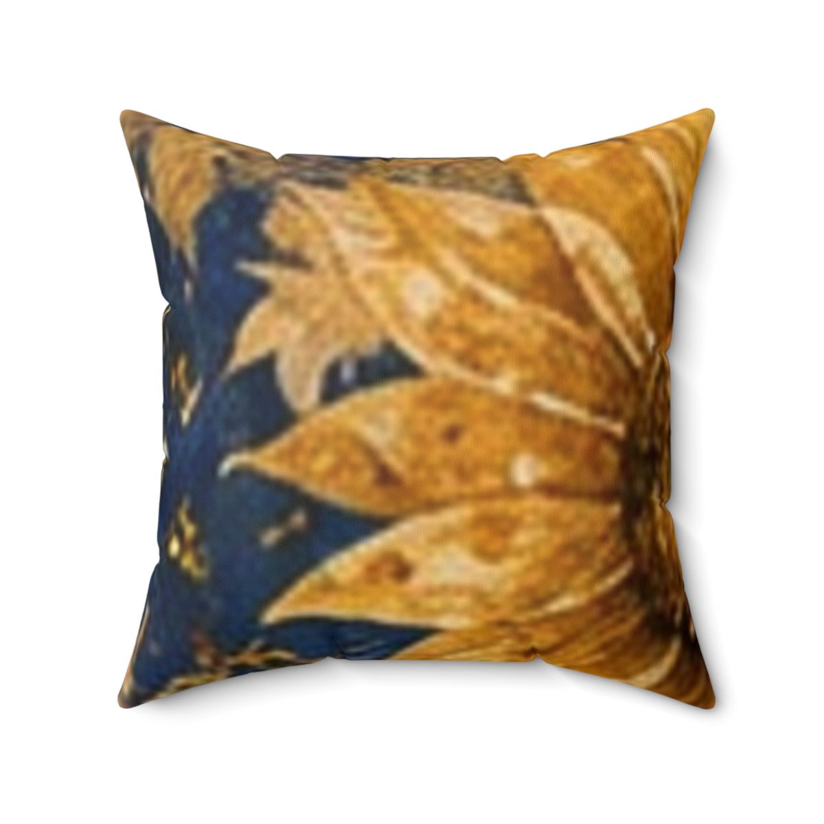 Navy sunflower decorative spun Polyester Square Pillow