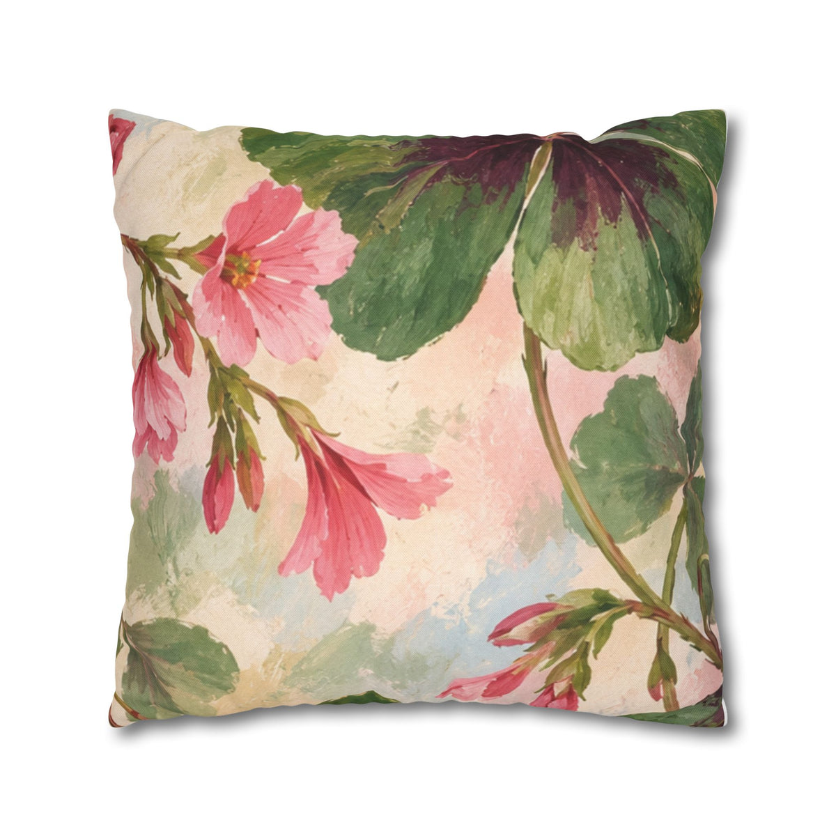 Cushion covers Botanical Clover Decorative Pillowcase — Floral Green Four-Leaf Throw Pillow Cover