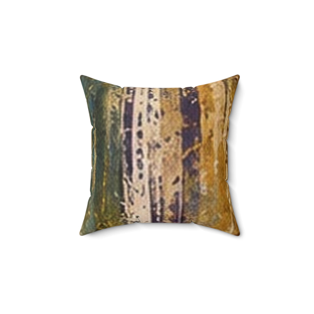 Abstract Birch Tree Pillow — Rustic Forest Nature Throw Pillow