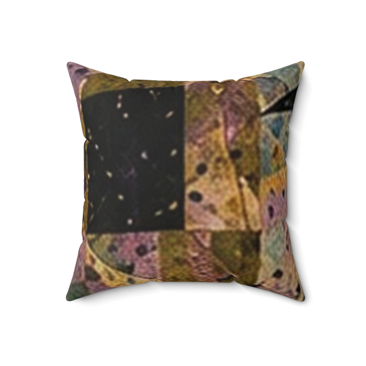 Abstract Patchwork Decorative Pillow — Multicolor Geometric Accent Cushion