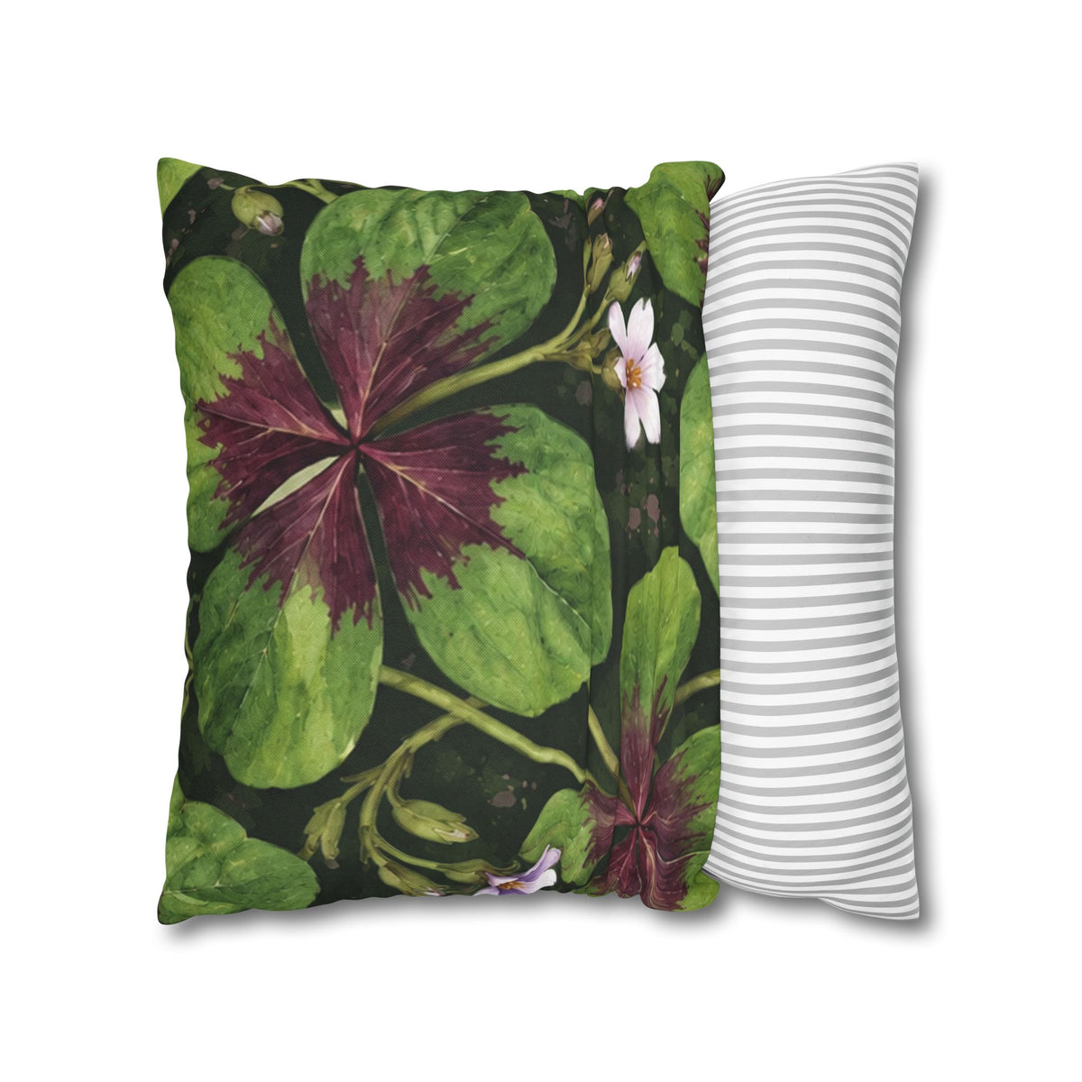 Lucky Four-Leaf Shamrock Pillowcase — Botanical Clover Cushion Cover