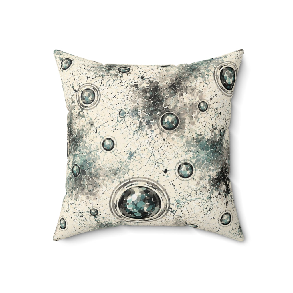 Moon Crater Decorative Pillow — Celestial Watercolor Accent Pillow