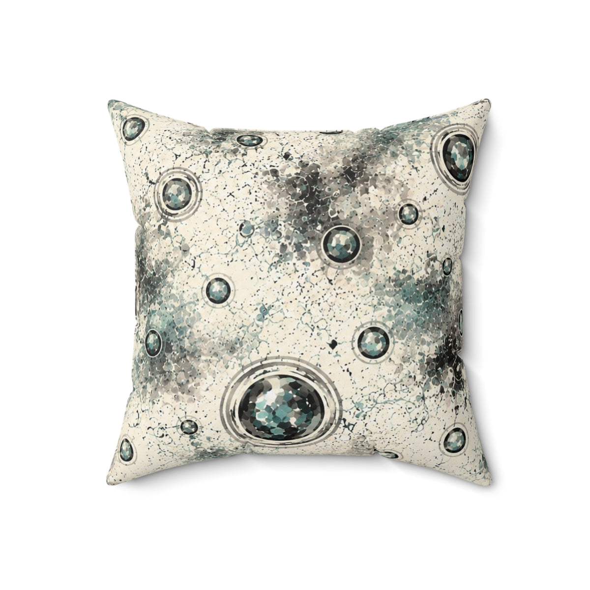 Moon Crater Decorative Pillow — Celestial Watercolor Accent Pillow