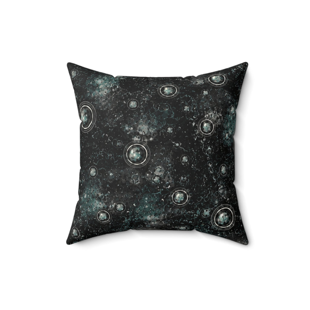 Charcoal  black , graphic grey Square abstract Pillow — Galaxy Throw Pillow