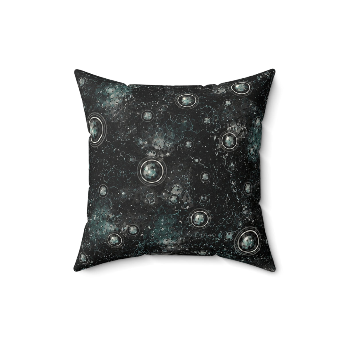 Charcoal  black , graphic grey Square abstract Pillow — Galaxy Throw Pillow