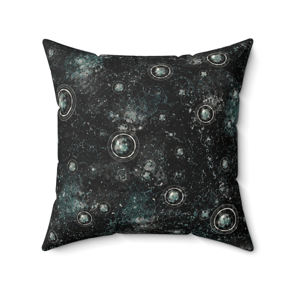 Charcoal  black , graphic grey Square abstract Pillow — Galaxy Throw Pillow