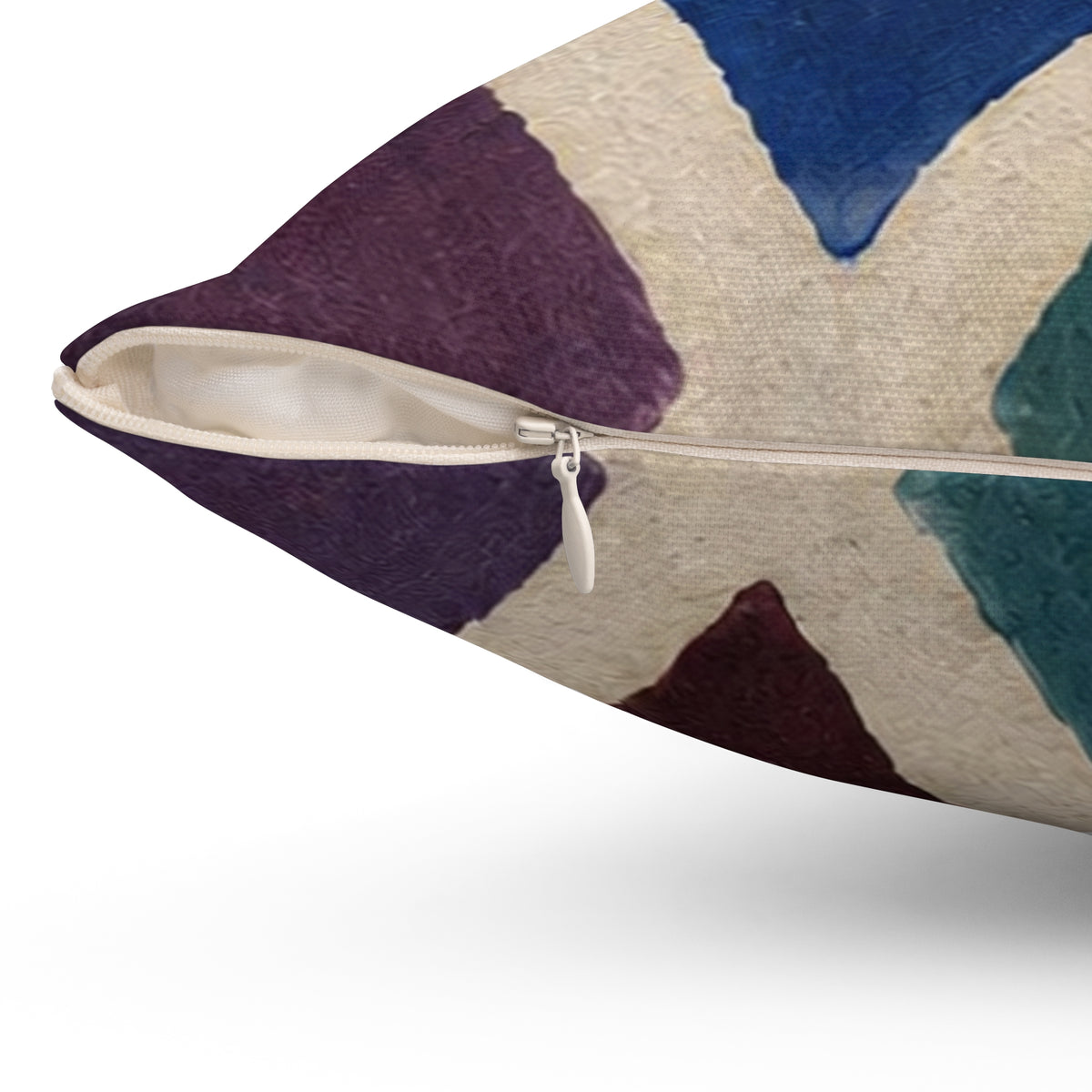 Geometric Diamond Pattern Throw Pillow — Colorful Boho Decorative Cushion