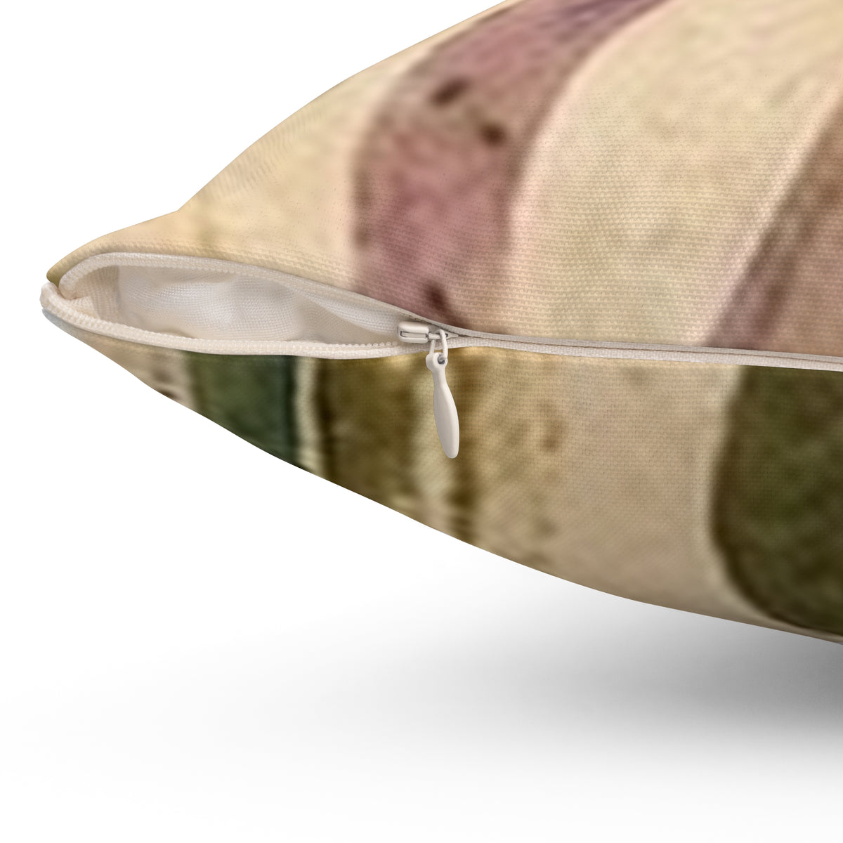 Abstract Earth-Tone Square Pillow — Vintage Mid-Century Modern Accent Cushion