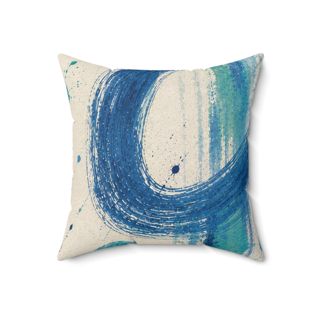 Coastal Brushstroke Square Pillow