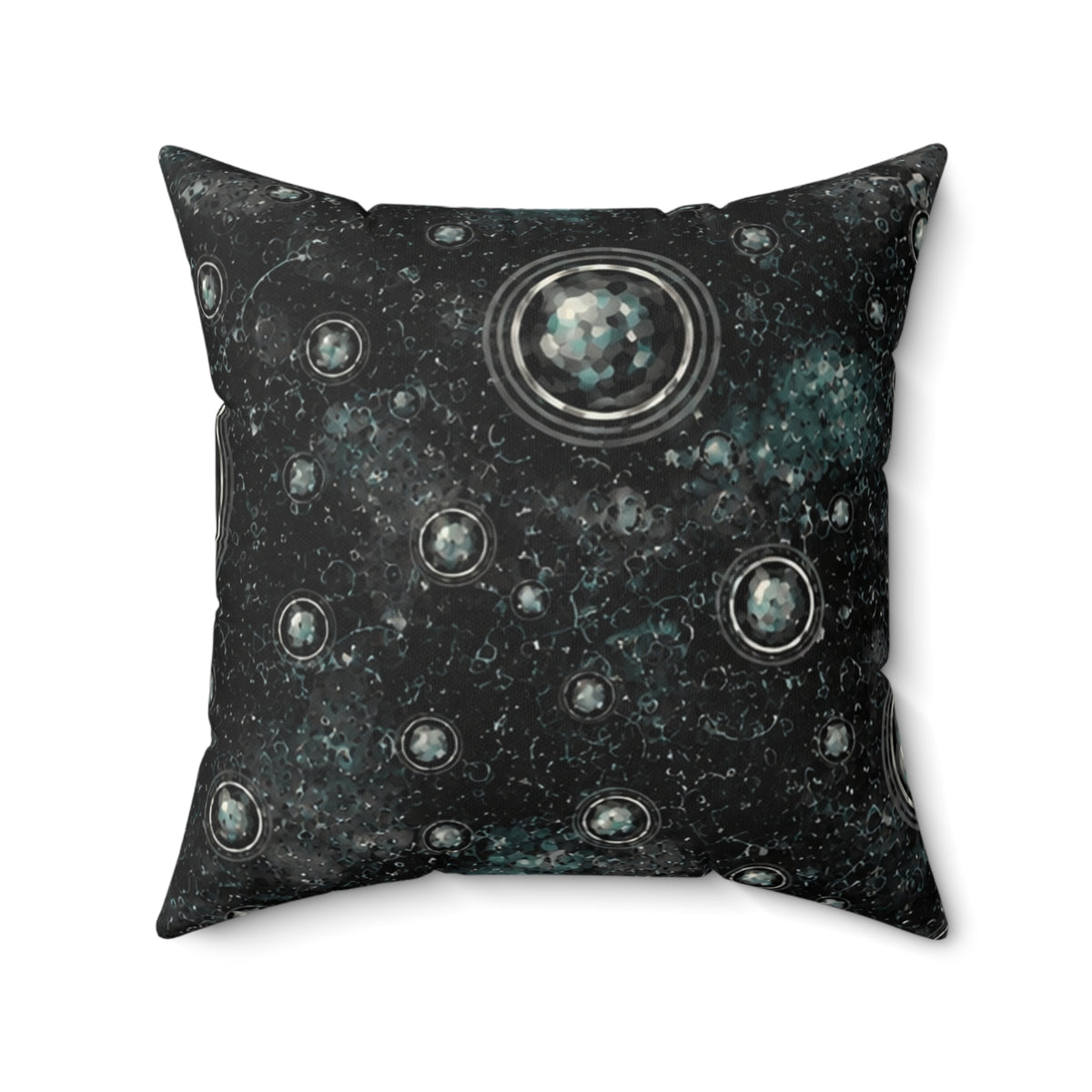 Charcoal  black , graphic grey Square abstract Pillow — Galaxy Throw Pillow