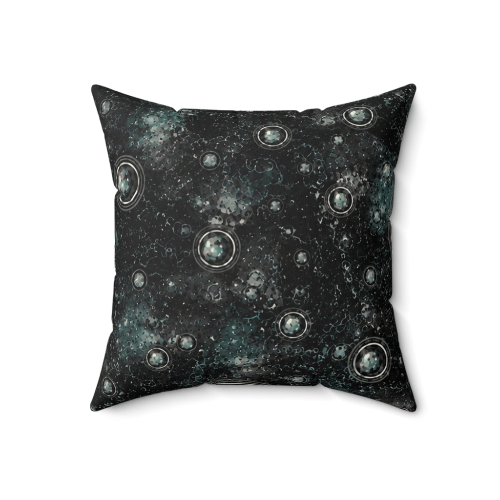 Charcoal  black , graphic grey Square abstract Pillow — Galaxy Throw Pillow