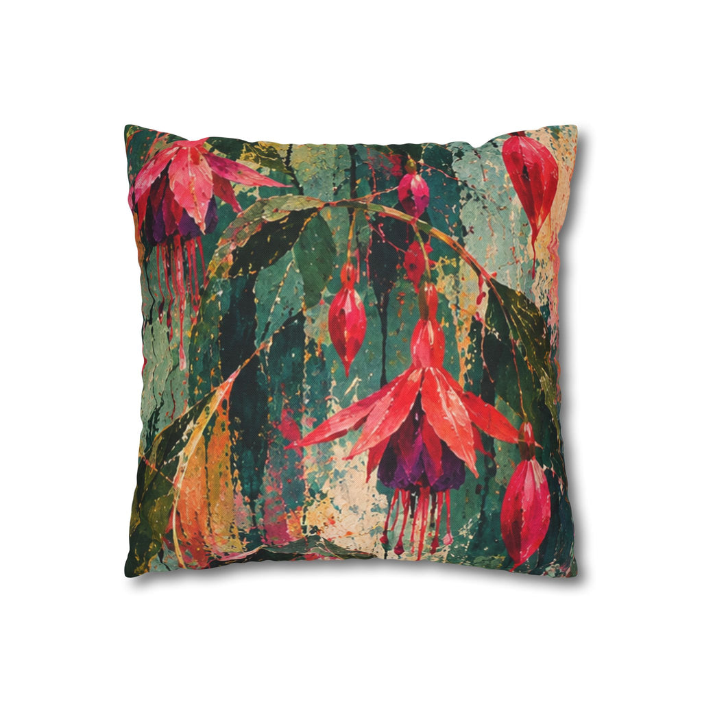 Cushion  covers soft botanical Red Floral Decorative Pillowcase - Vibrant Botanical Accent