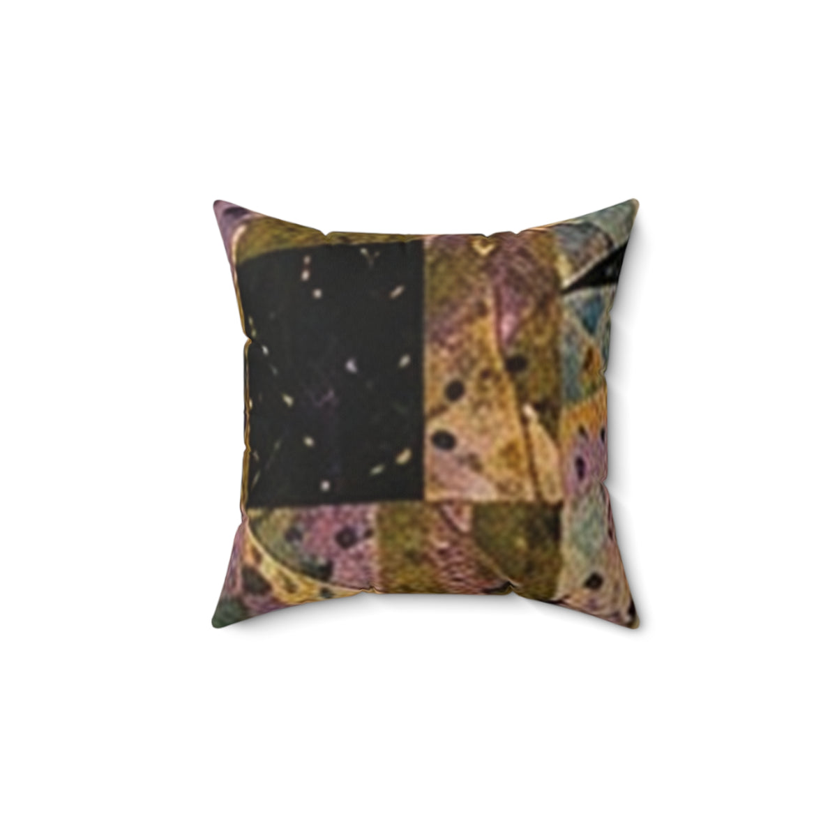 Abstract Patchwork Decorative Pillow — Multicolor Geometric Accent Cushion