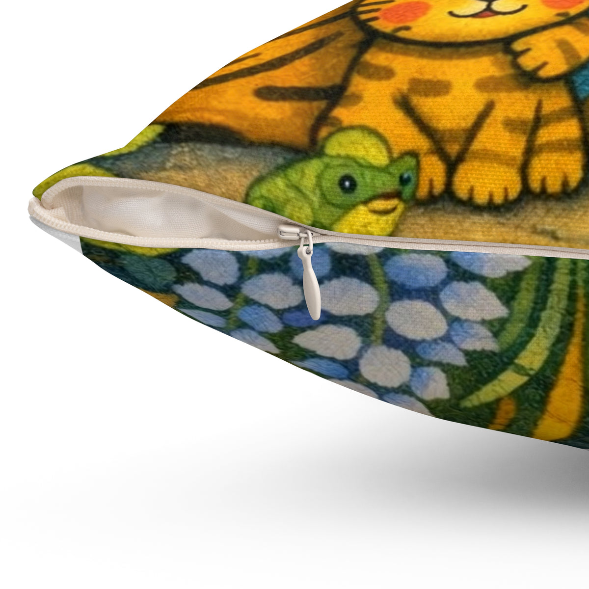 Jungle Friends Decorative Pillow — Cute Giraffe, Tiger & Monkey Nursery Throw