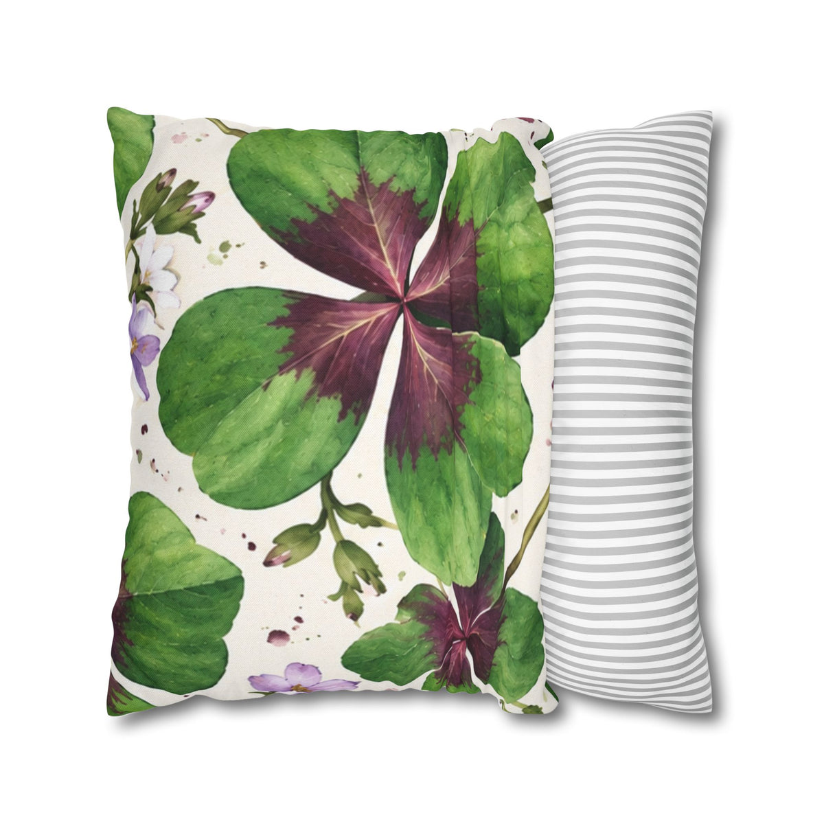 Cushion covers  floral Four-Leaf Clover Decorative Pillowcase — Lucky Botanical Throw Pillow Cover