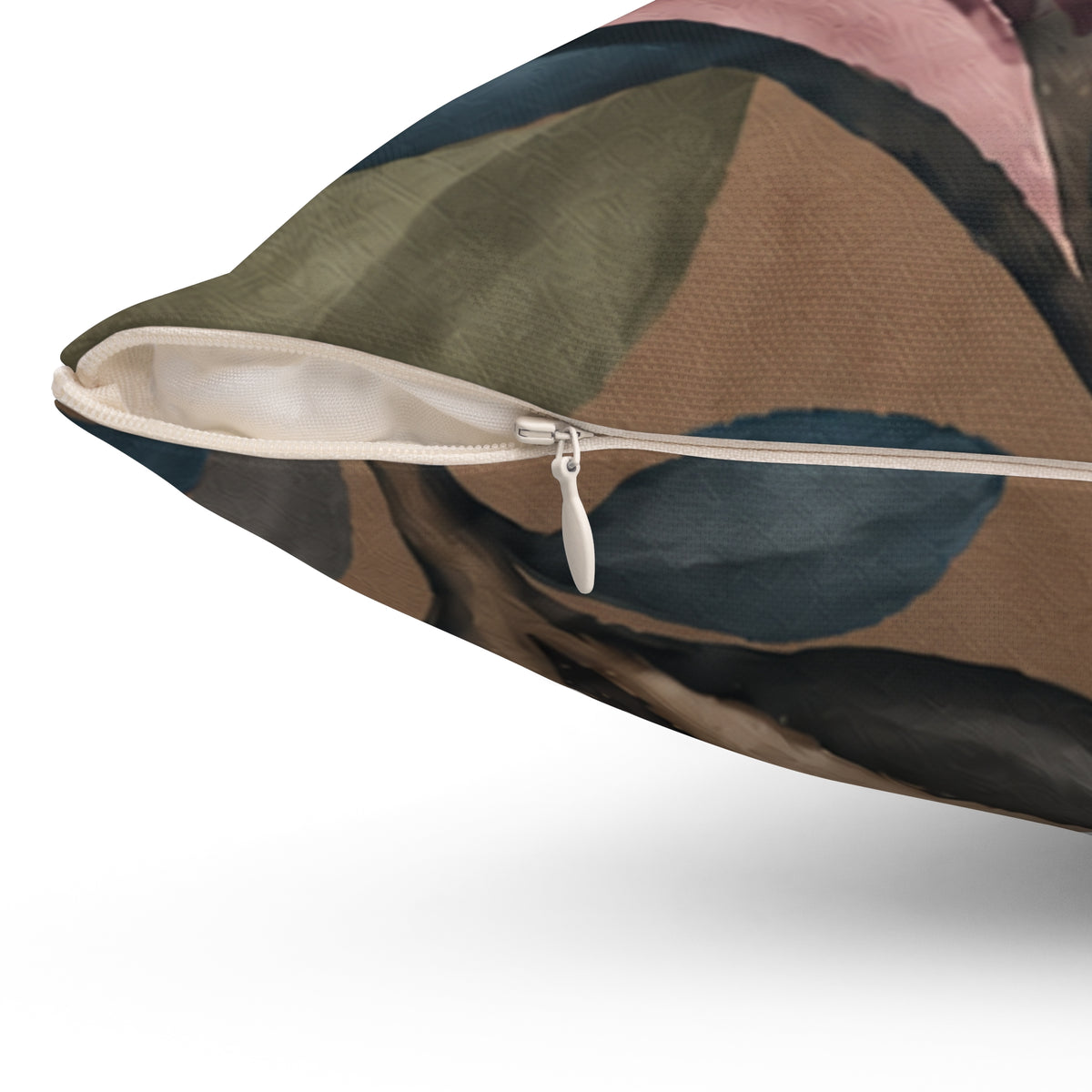 Botanical Velvet Floral Pillow — Mauve Magnolia Decorative Cushion
