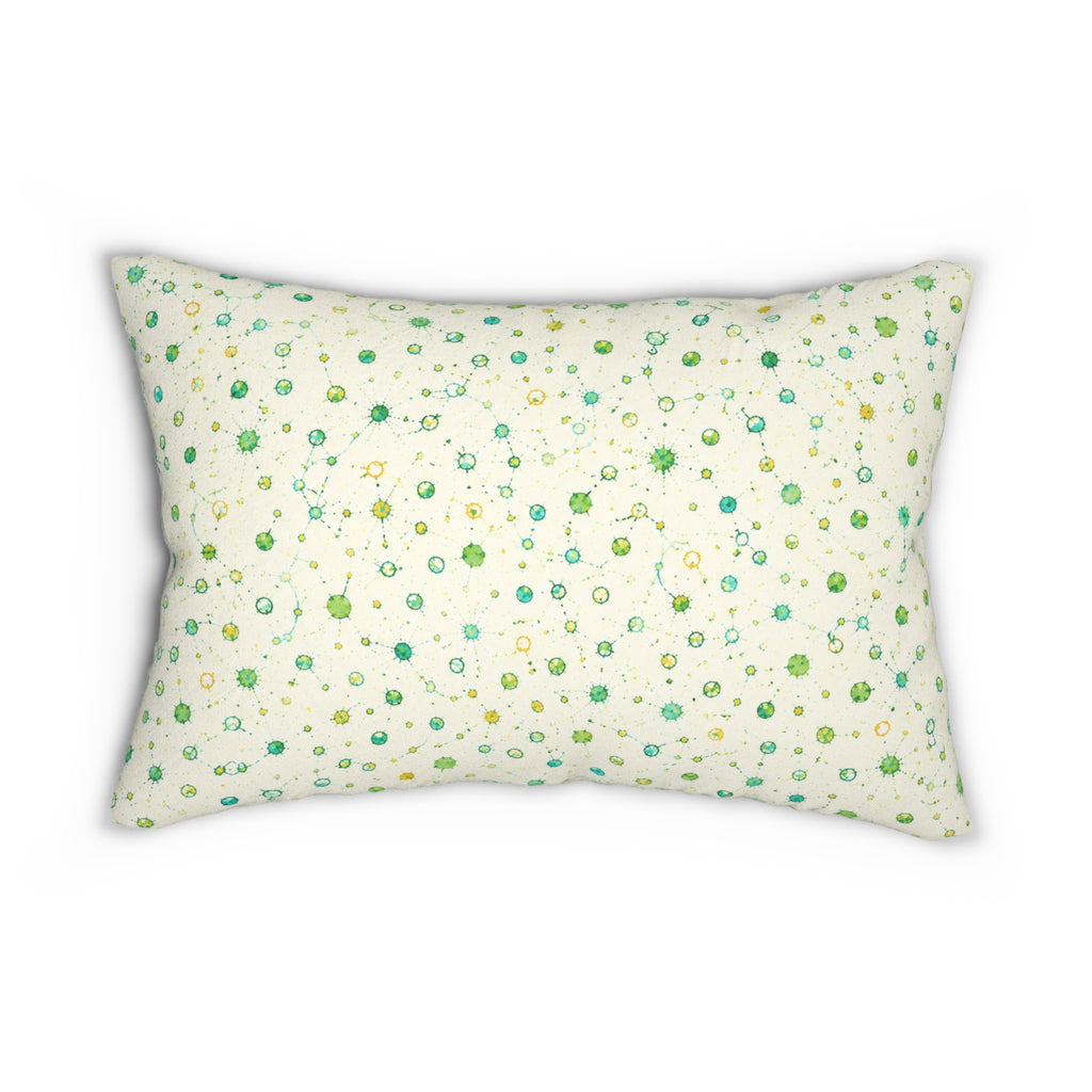 Green Ditsy Floral Lumbar Pillow