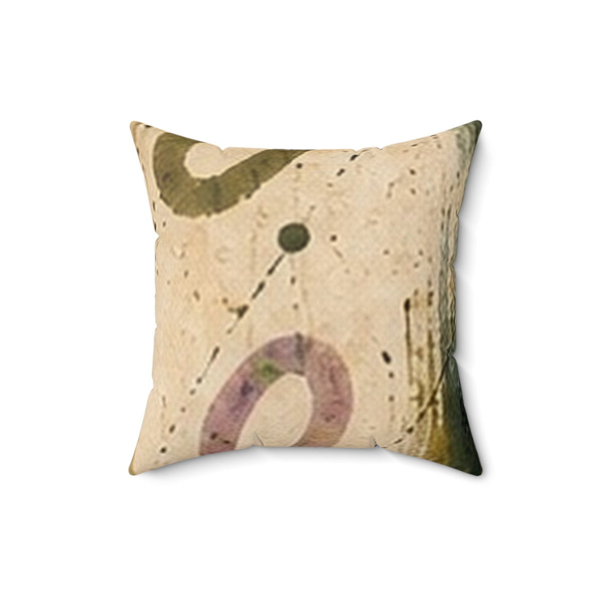 Abstract Earth-Tone Square Pillow — Vintage Mid-Century Modern Accent Cushion