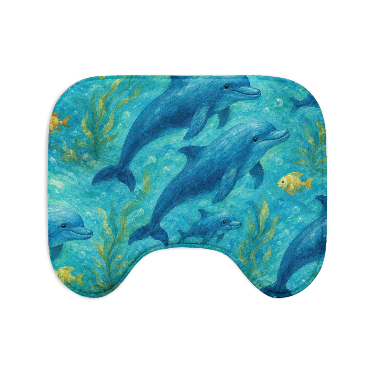 Dolphin Ocean Bath Mat Set — 3-Piece Sea Life Bathroom Rugs