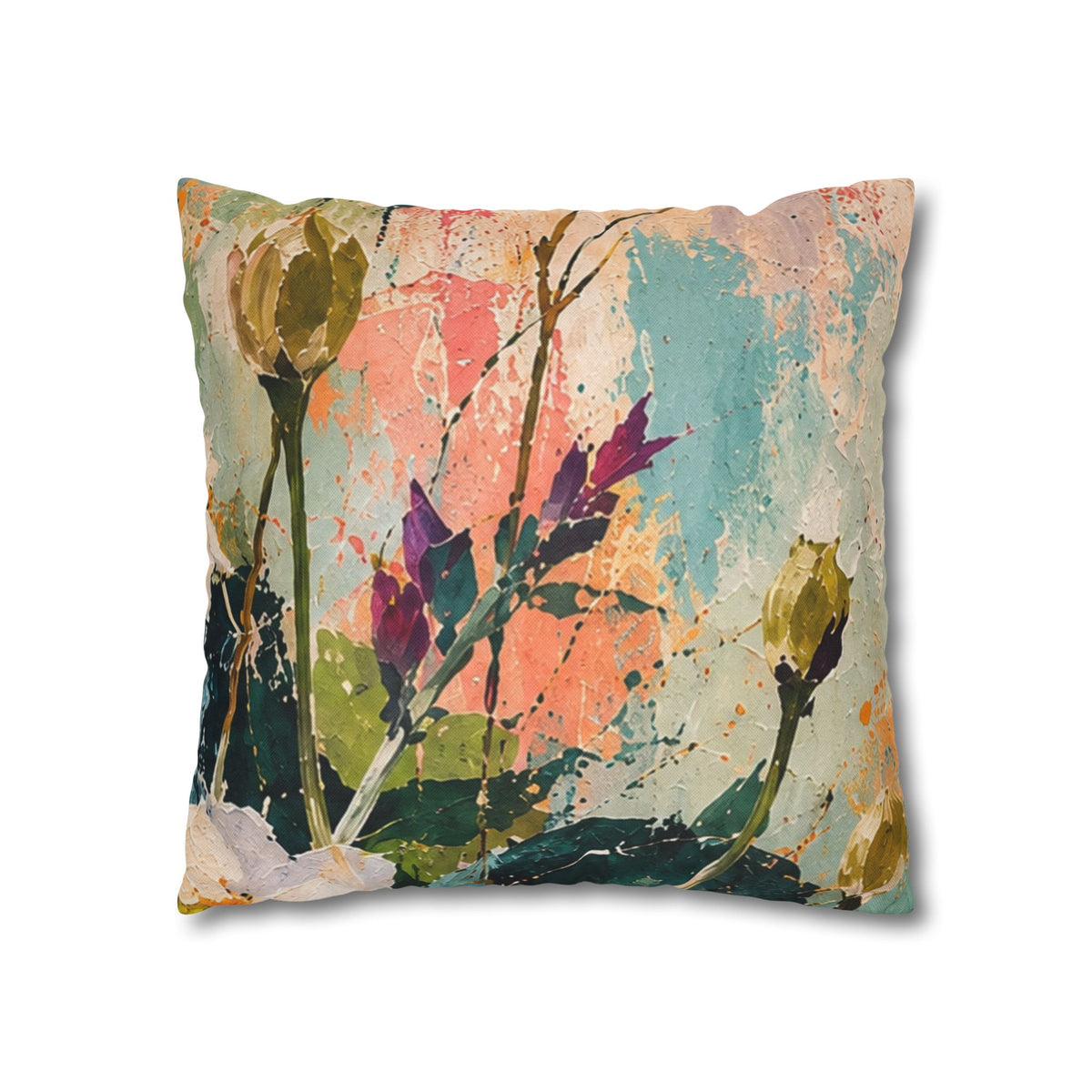 Cushion covers floral Abstract White Flower Pillowcase — Floral Decorative Throw Pillow Cover