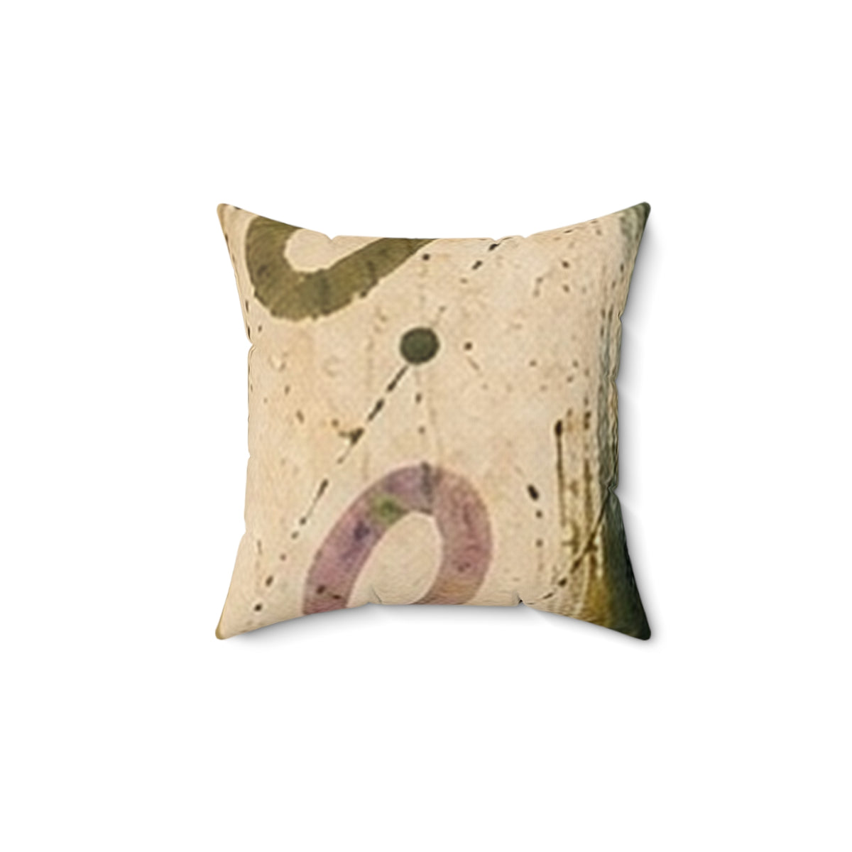 Abstract Earth-Tone Square Pillow — Vintage Mid-Century Modern Accent Cushion