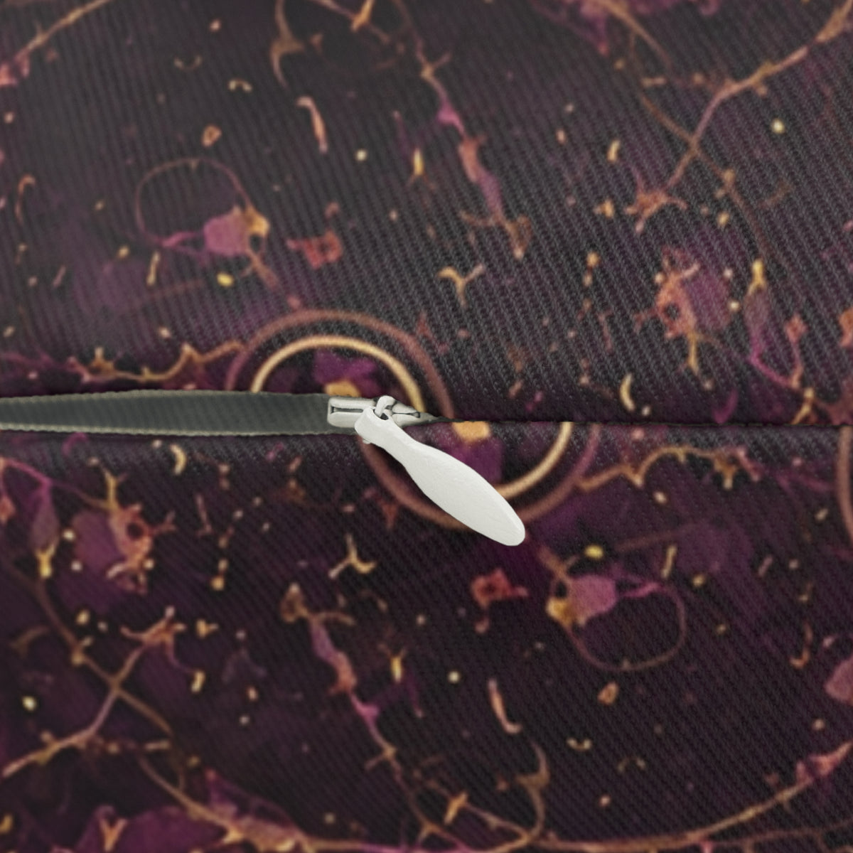 Galaxy Rose Lumbar Pillow — Pink & Burgundy Celestial Pattern