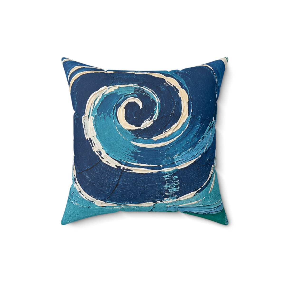 Blue and turquoise  abstract cushion -navy spiral Decorative throw pillow.